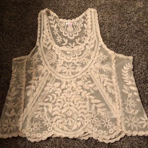 XXL cream Xhilaration crochet tank.
